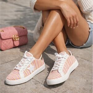 Vintage Havana Pink Tweed Stripe Logo Star Sneakers White Shoes NEW IN BOX 7.5